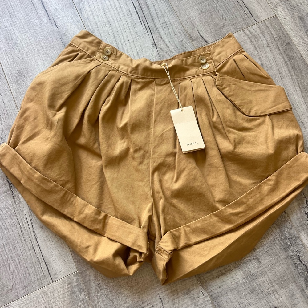 Doen High Waist Tan Shorts